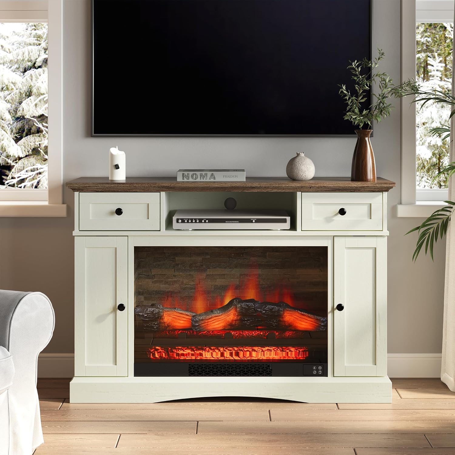 RoyalCraft Fireplace TV Stand: Organized Entertainment