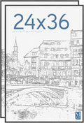 24x36 Poster Frame 2-Pack Black - Lightweight Wall Hanging