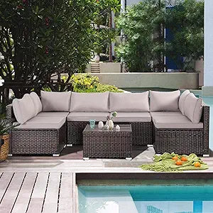 7 Pieces Outdoor Patio Furniture Set for Stylish Relaxation