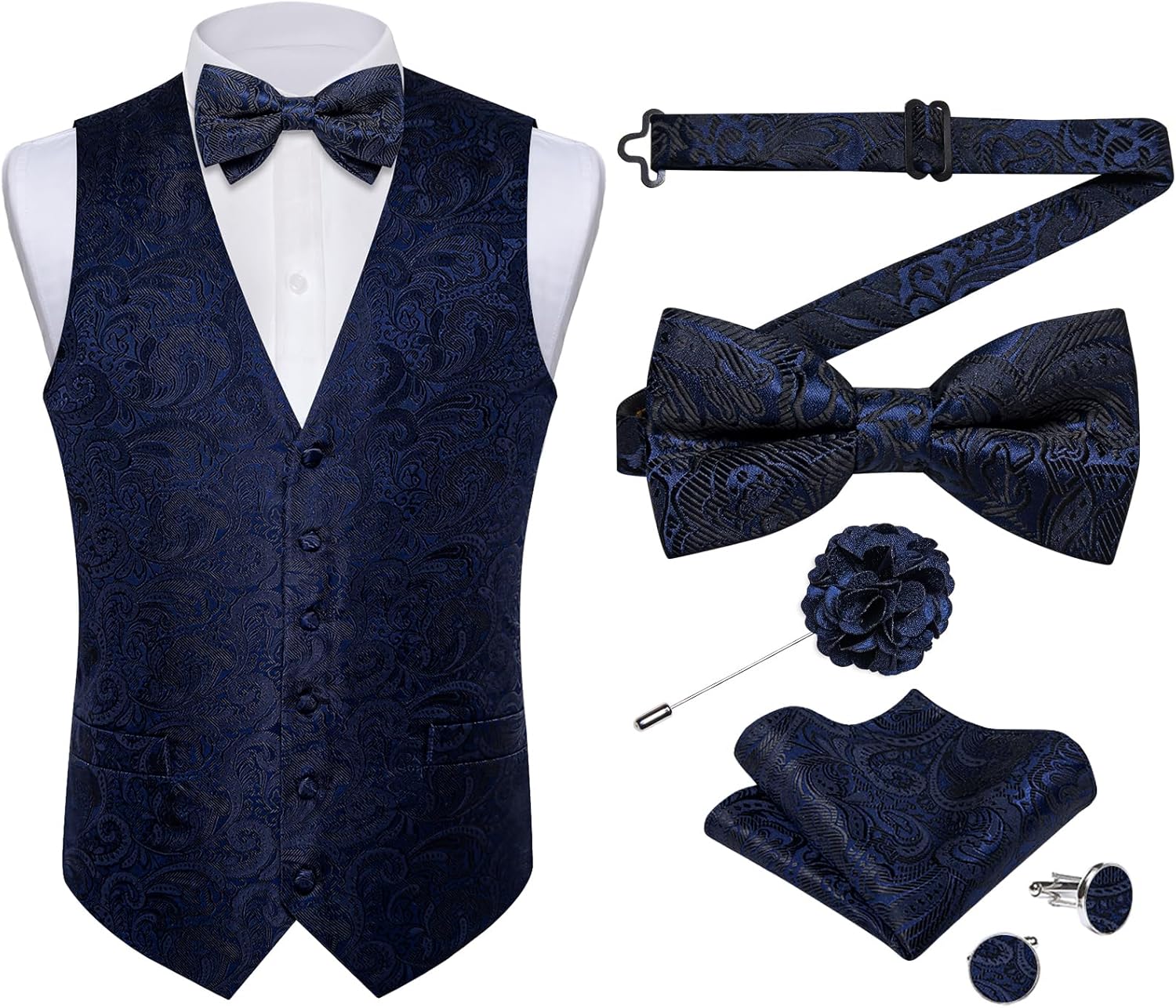 DiBanGu Mens Christmas Suit Vest for Festive Holiday Events
