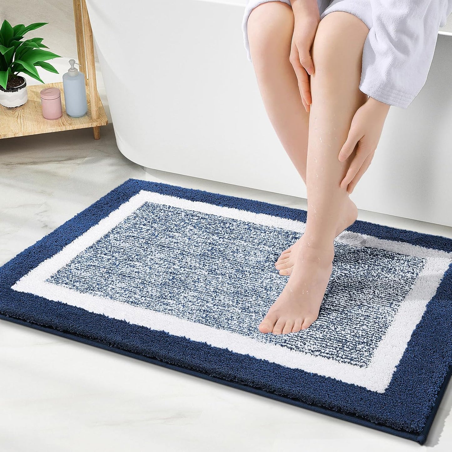 OLANLY Bathroom Rugs 36x24, Soft Microfiber Non-Slip Mat