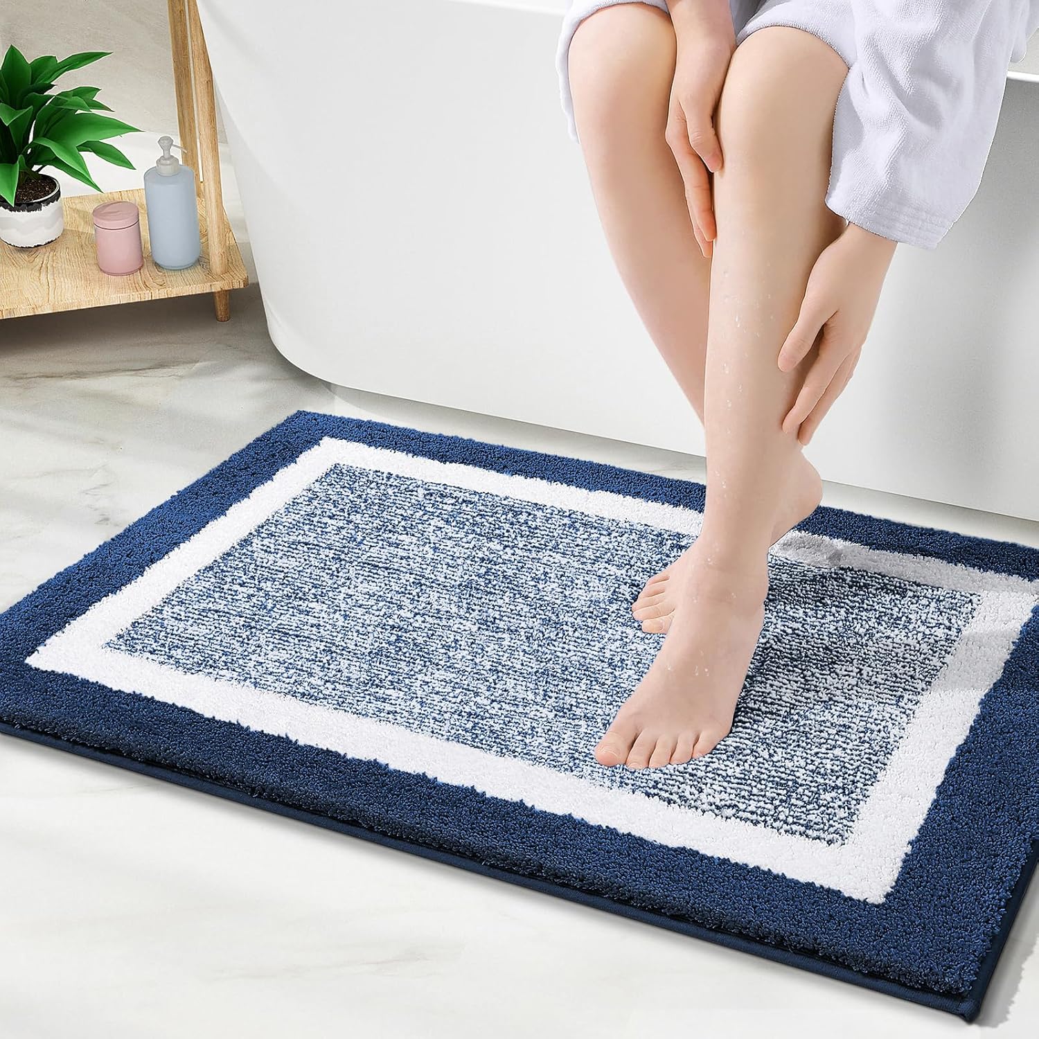 OLANLY Bathroom Rugs 36x24, Soft Microfiber Non-Slip Mat