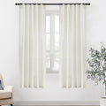 72 in Linen Look Curtains for Living Room - Semi Sheer Privacy Drapes