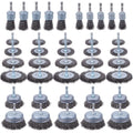 Carbon Steel Wire Wheel Brush Set 40 Pack - Rust Removal Kit