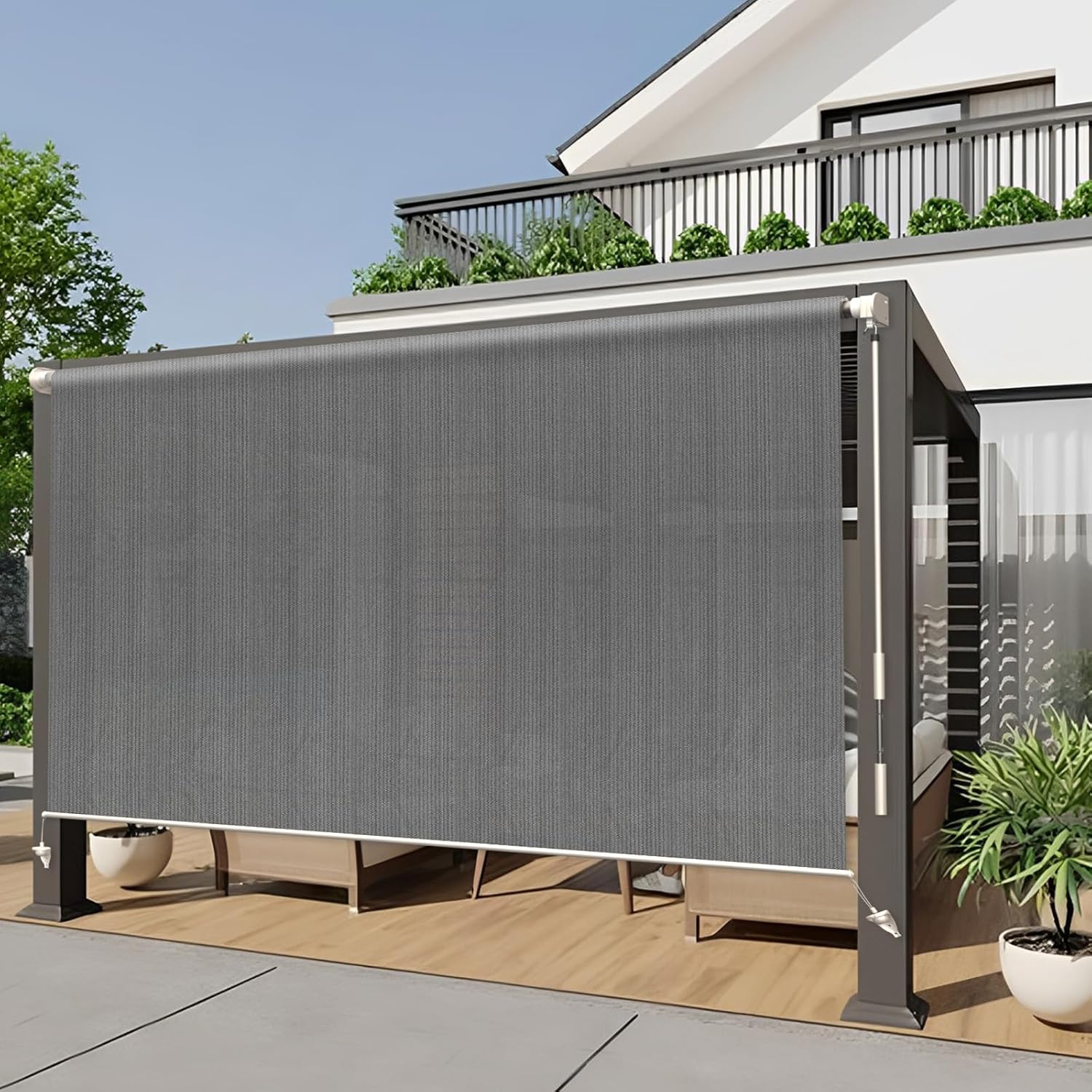 HENG FENG Outdoor Roller Shade for Patio - Privacy & UV Protection