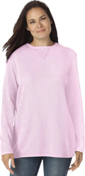 Plus Size Ultra Soft Waffle Thermal Sweatshirt - Cozy, Textured Fit