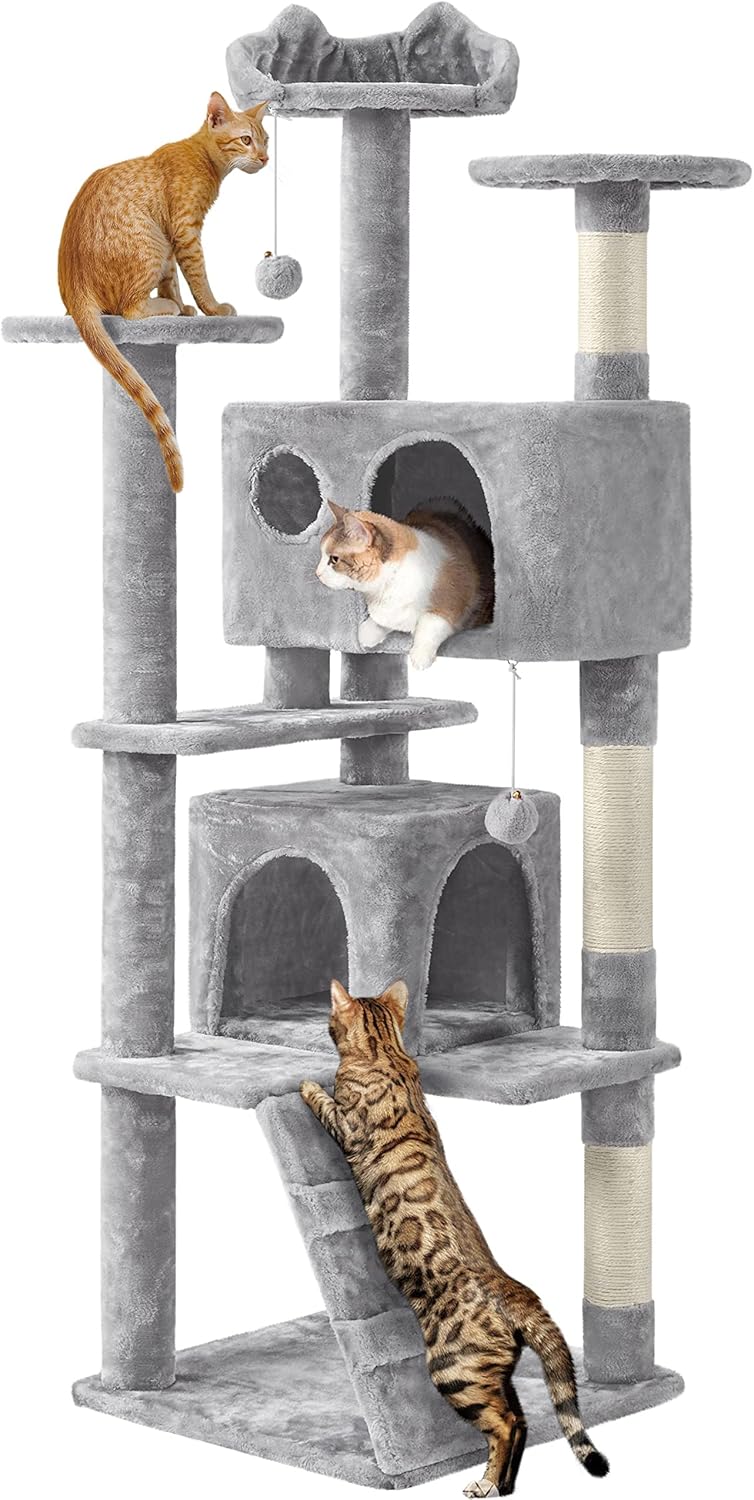 Yaheetech Multi-Level Cat Tree Tower for Indoor Cats 61in