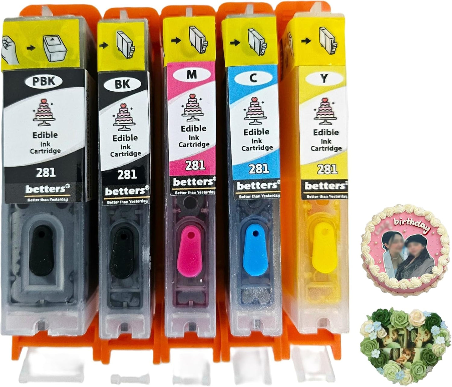 Refillable Ink Cartridges for C A K E Topper Image Printing