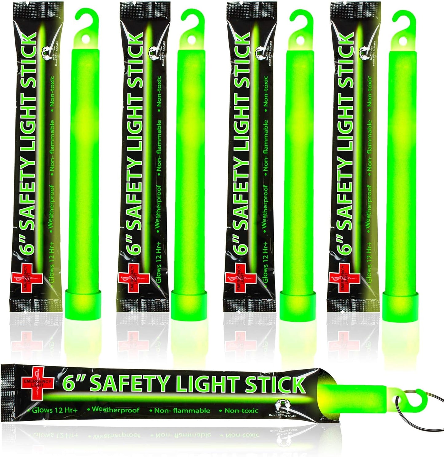 25 Ultra Bright Green Glow Sticks - 12 Hour Duration - Emergency Glow Lights