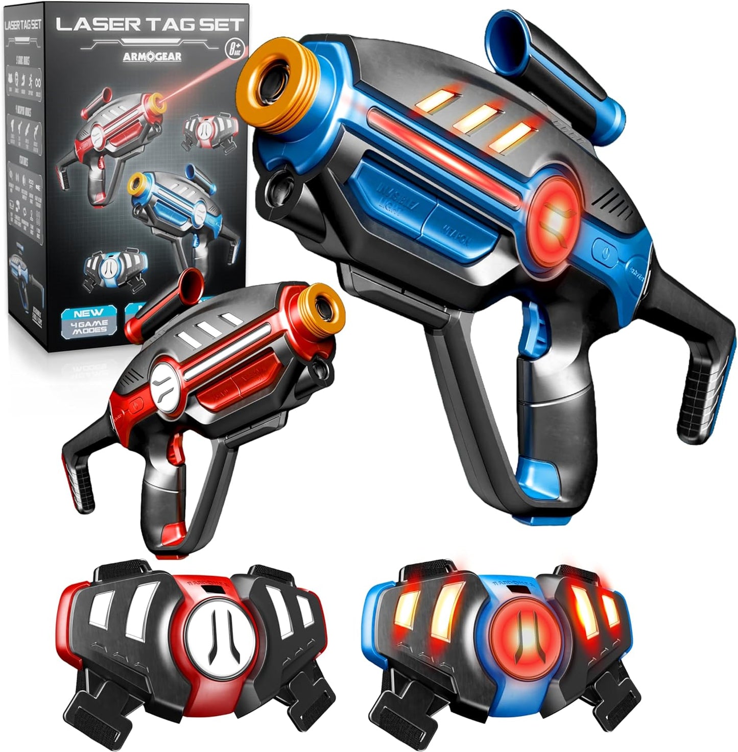 ArmoGear Laser Tag Set for Kids and Adults - 4 Game Modes