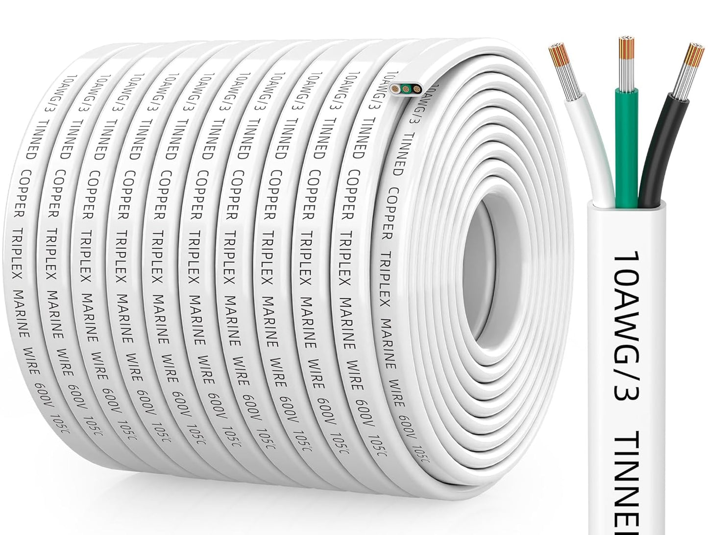 10 Gauge Marine Wire for Boats, RVs, and Solar Applications