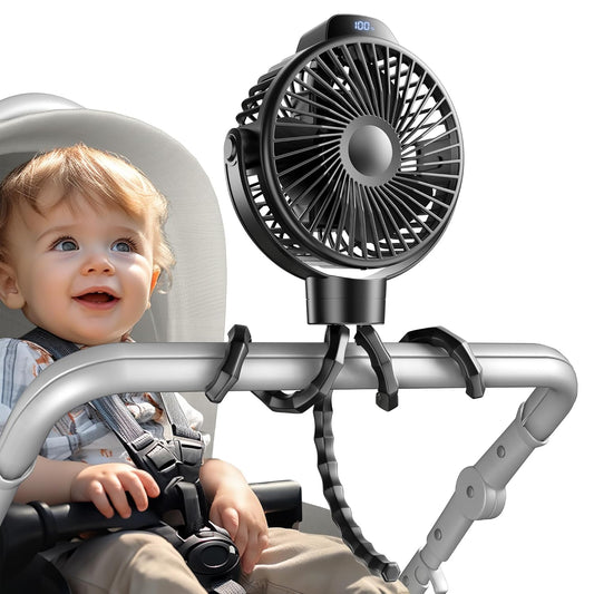 Koonie Rechargeable Stroller Fan - Silent & Flexible