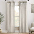 92 Inch Linen Curtains Set for Living Room - Natural Beige Elegance