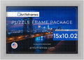 ArtToFrames 15x10.02 in Silver Puzzle Frame - Sleek 1.25 in Molding