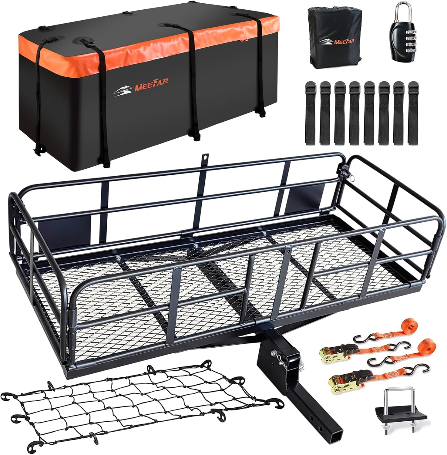 MeeFar High Rail Trailer Cargo Carrier with Waterproof Bag