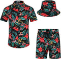 Men's Flower Hawaiian Shirt and Shorts Set - Casual Beach EISHOPEER