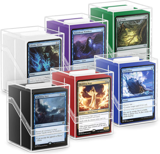 6 Pack Card Deck Boxes with Sleeves for MTG and Trading Cards