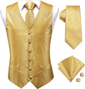 Silk Mens Vest and Tie Set for Men - Paisley Floral 4-Piece