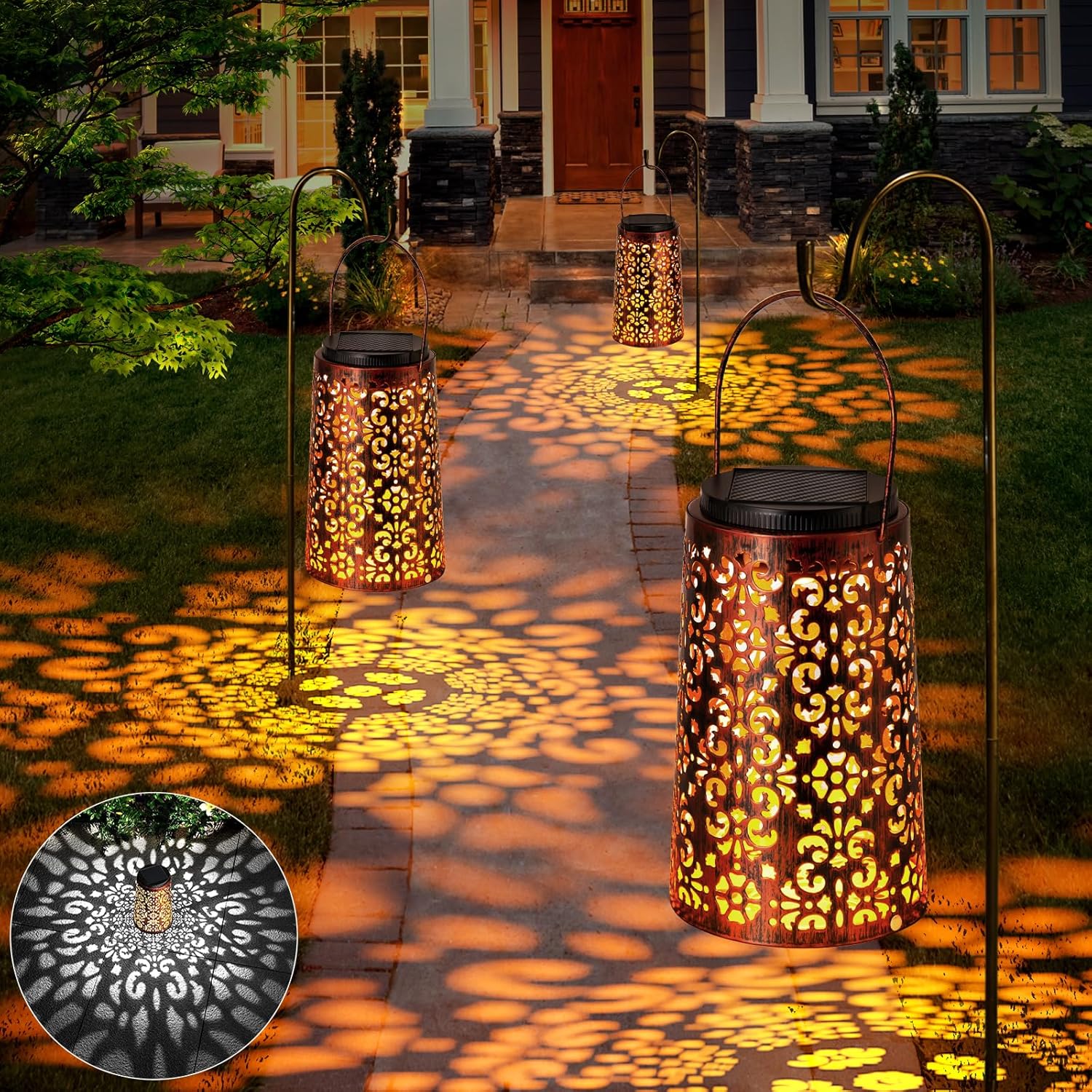 Outdoor Solar Lanterns for Halloween - Decorative Metal Lights
