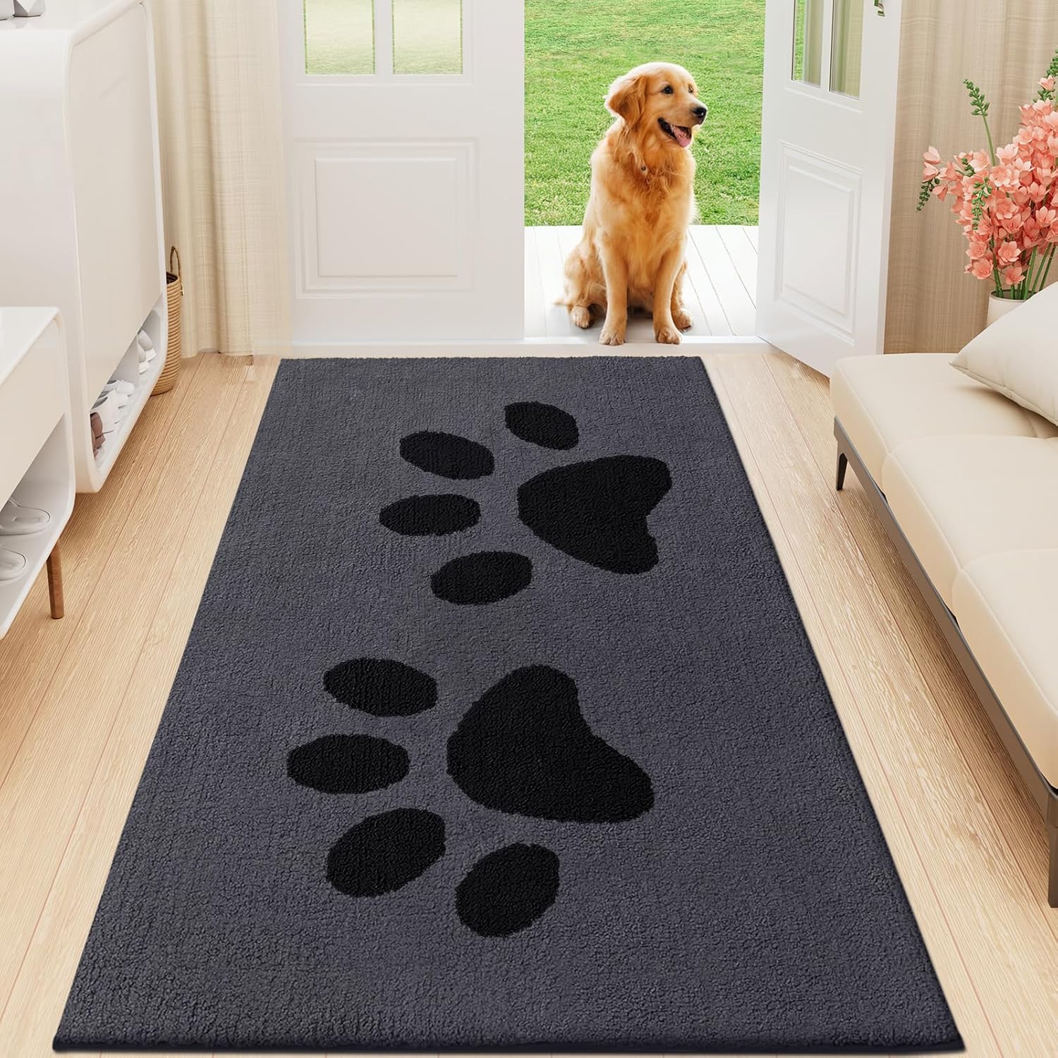 Buganda Dog Door Mat for Muddy Paws - Absorbent and Non-Slip