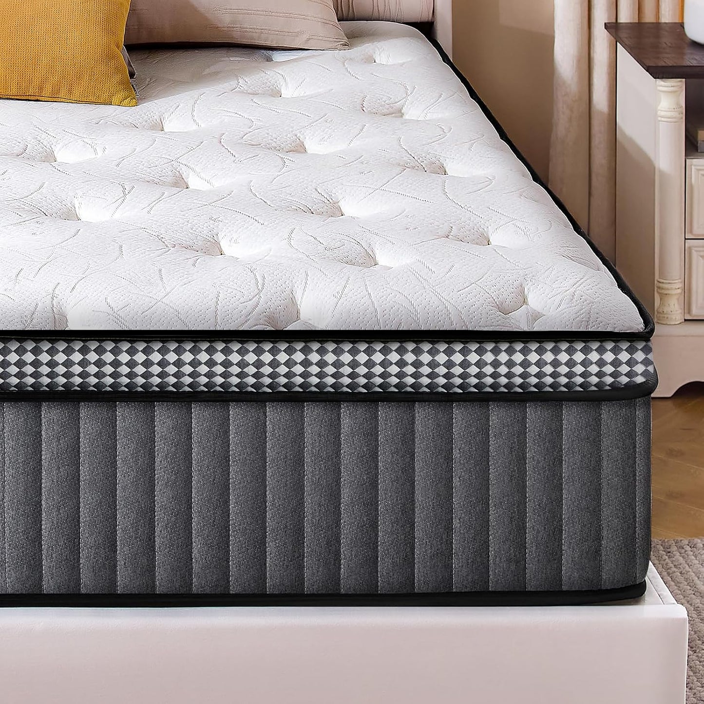 Twin Mattress with Gel Memory Foam and Pocket Springs for Comfort