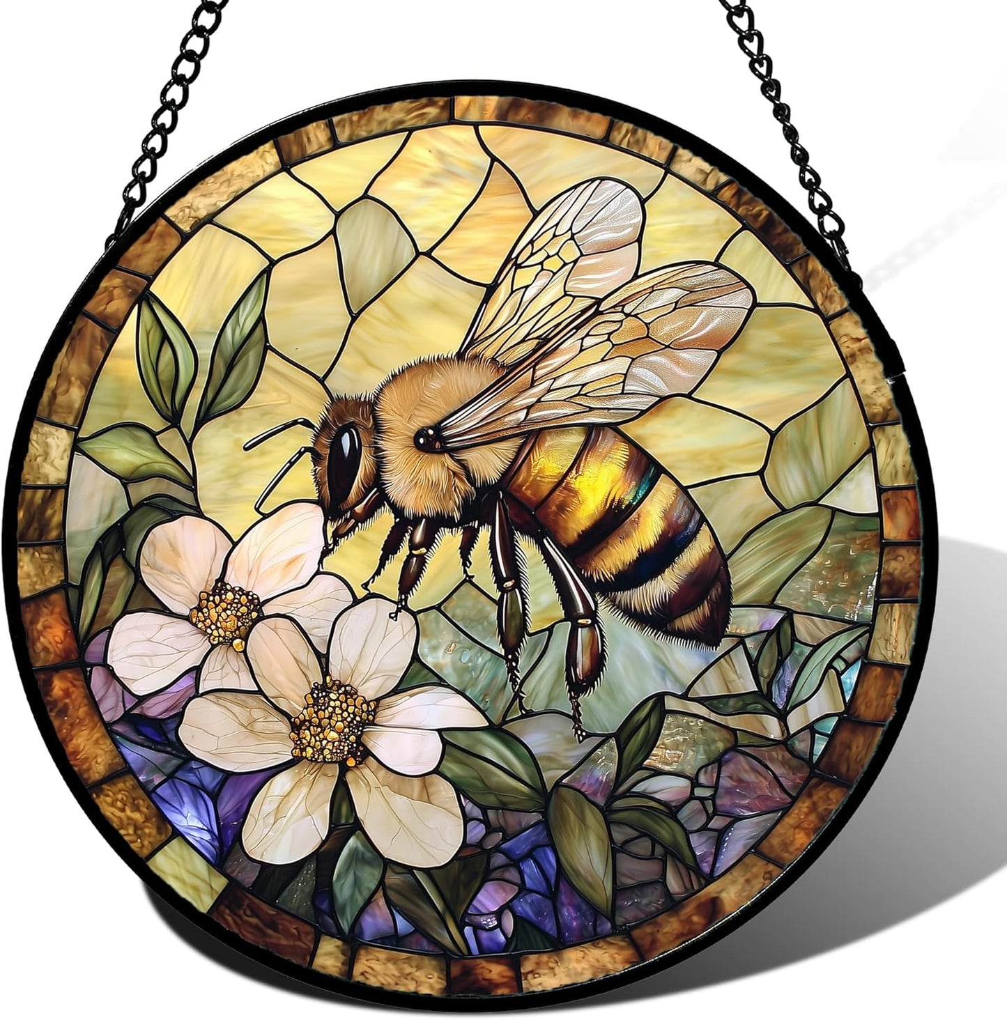Vibrant Stained Glass Window Hanging for Home Decor Gifts