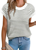 EVALESS Women's Striped Sweater Vest for Summer Casual Style