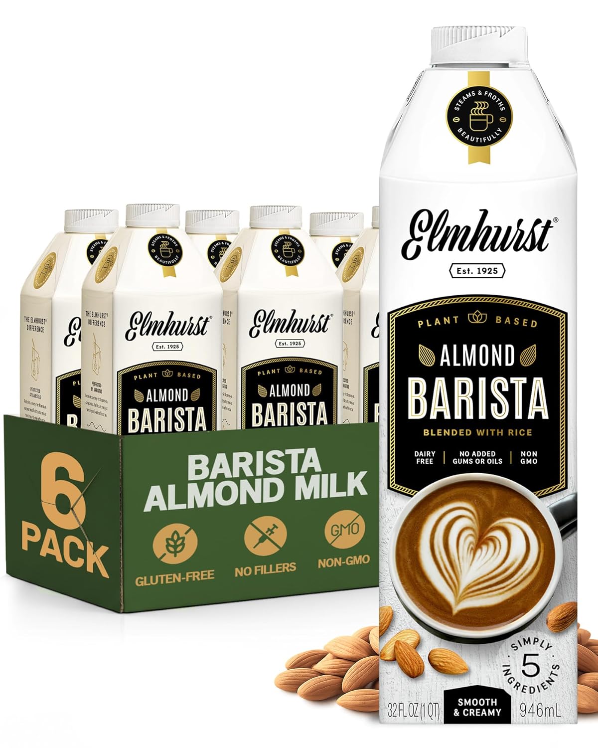 Elmhurst Almond Milk Barista Edition 32oz - Dairy-Free Delight