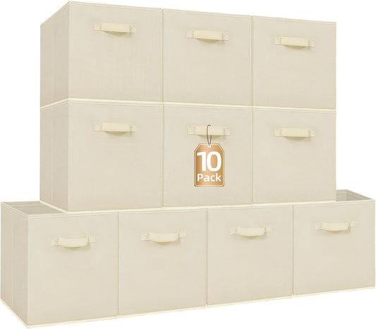 Durable 13 Inch Storage Cubes for Organization - 10 Pack
