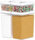Large Airtight Food Storage Containers Set - Clear Plastic 4-Pack