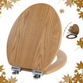 Elongated Molded Wood Toilet Seat with Quiet Close Hinges - Original