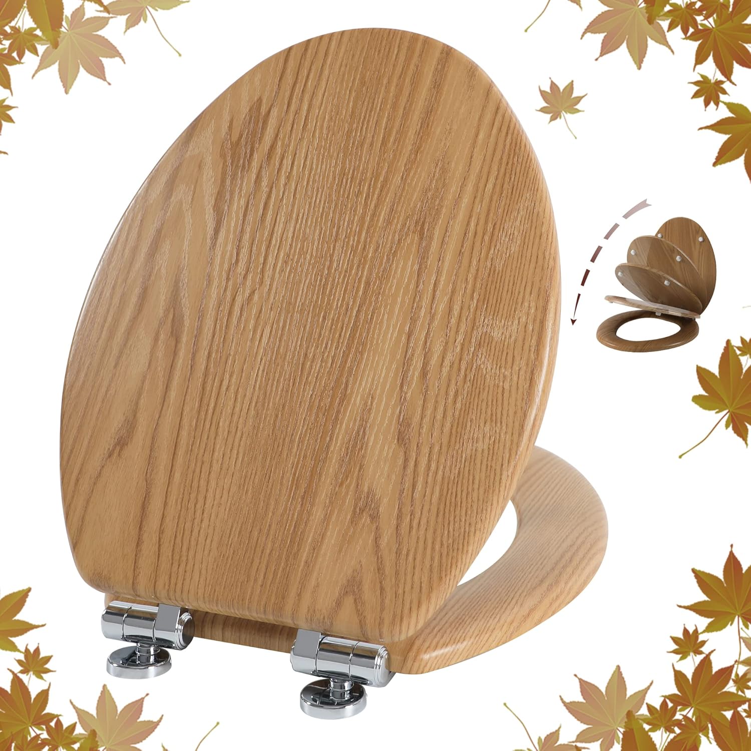 Elongated Toilet Seat with Quiet Close & Quick Release Hinges