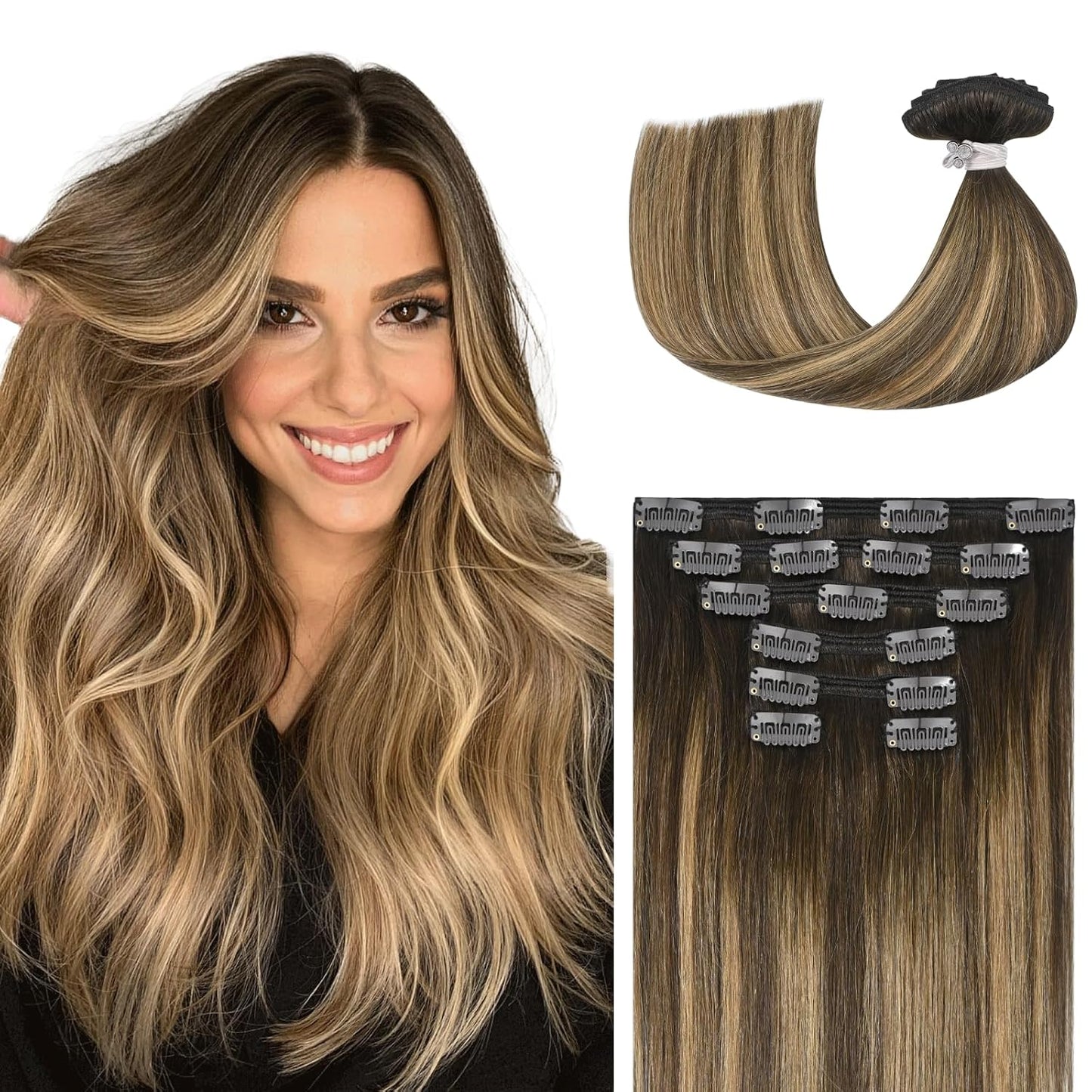 Ukira Balayage Clip in Hair Extensions for Stunning Volume