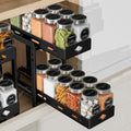 Pull Out Spice Rack Organizer 2-Tier Vertical - Cabinet Storage Boost