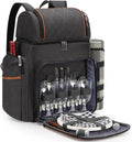 Picnic Backpack for 4 - Insulated Cooler Backpack with Blanket
