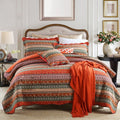 NEWLAKE Striped Classical Cotton 3-Piece Patchwork Bedspread Quilt Set