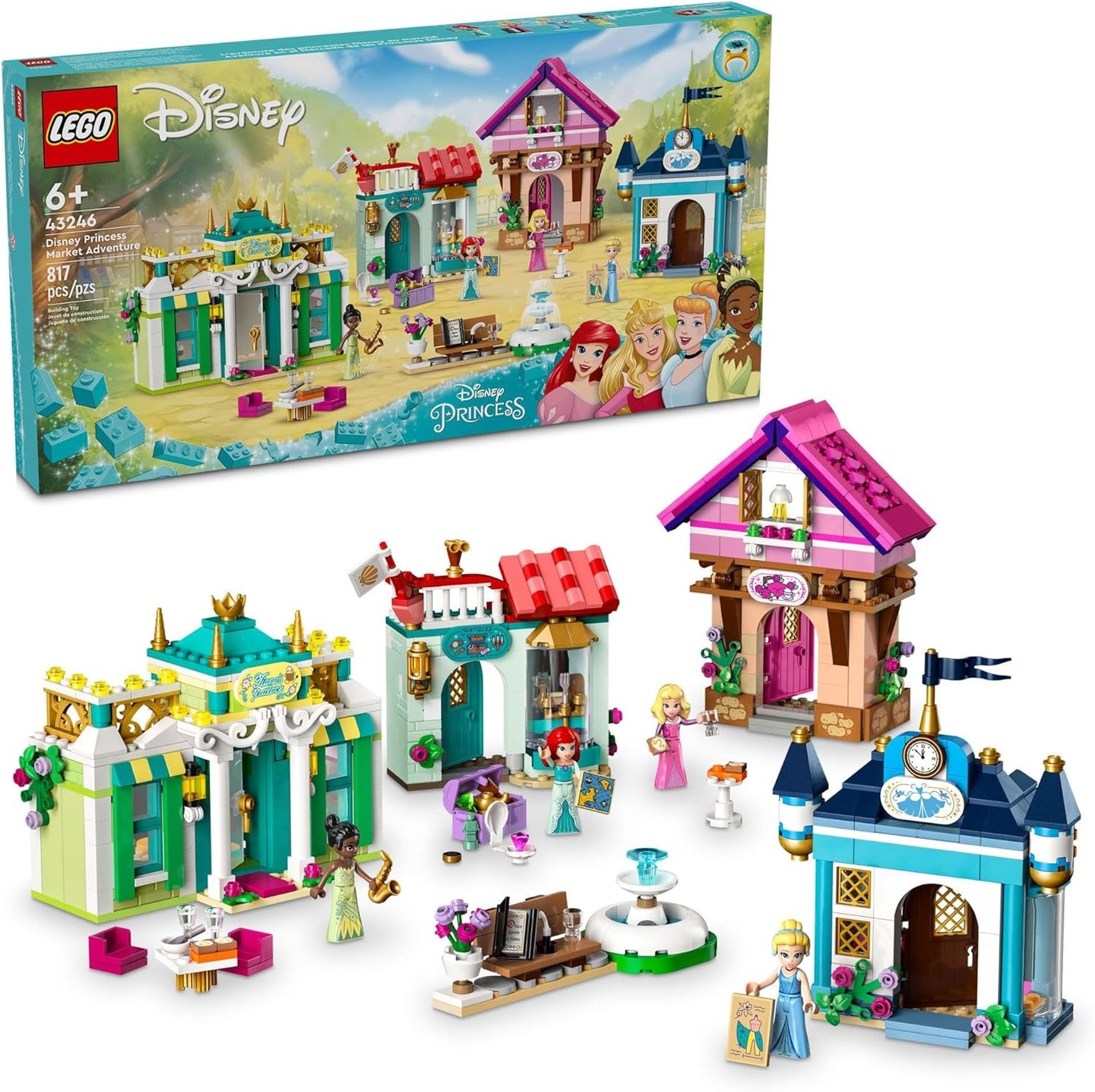 LEGO Disney Princess Market Adventure Building Toy Set for Kids