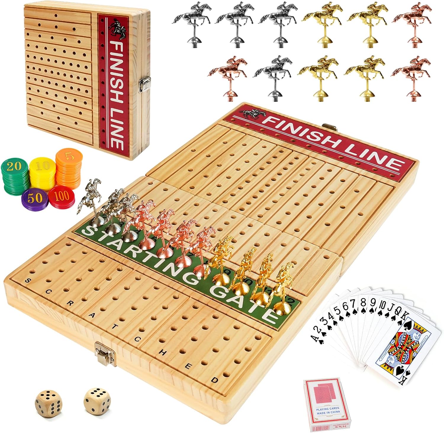 21 inches Foldable Horse Race Board Game for Fun Family Nights