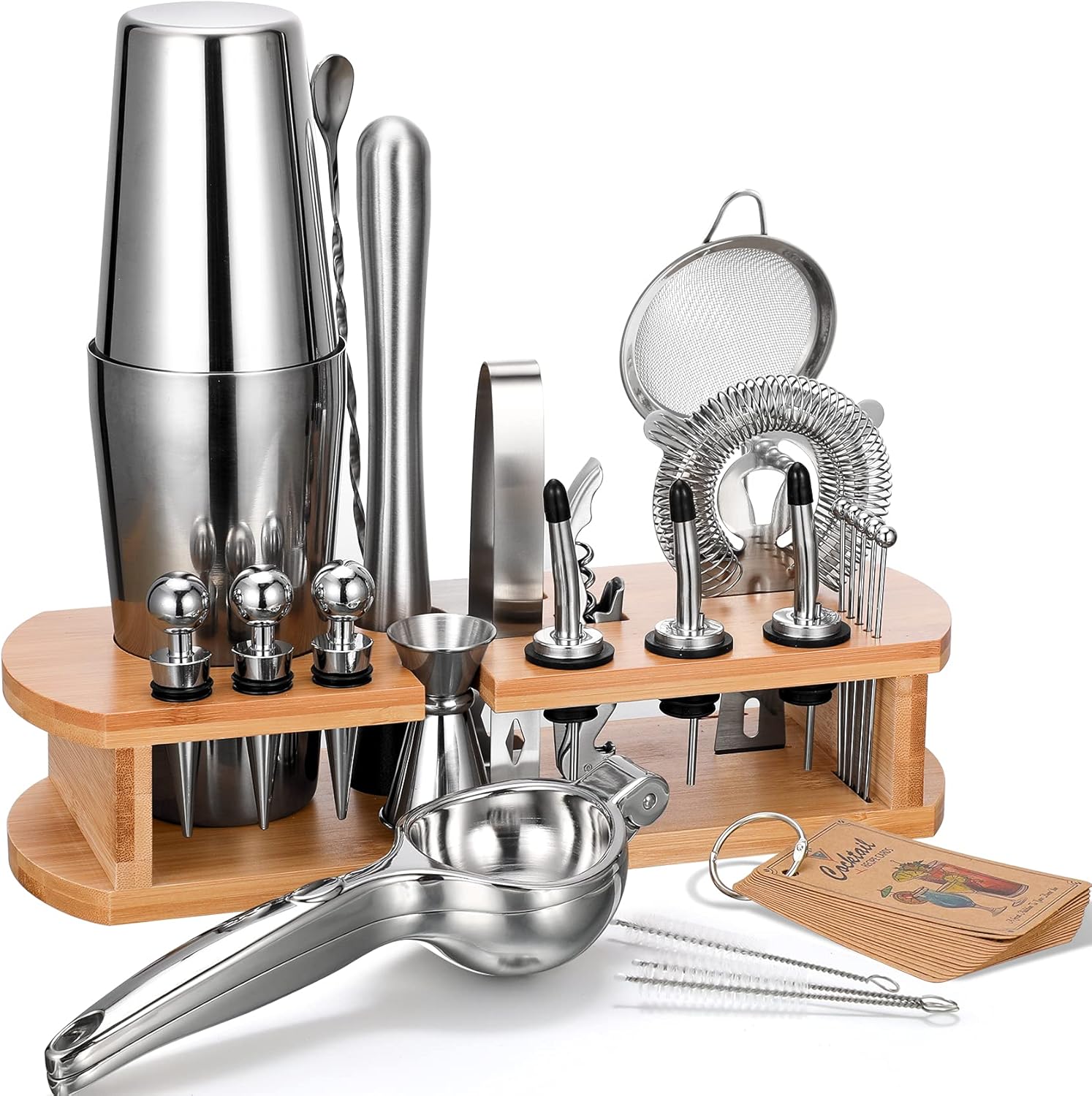 Premium 24-Piece Bartender Kit for Expert Mixology by AOZITA
