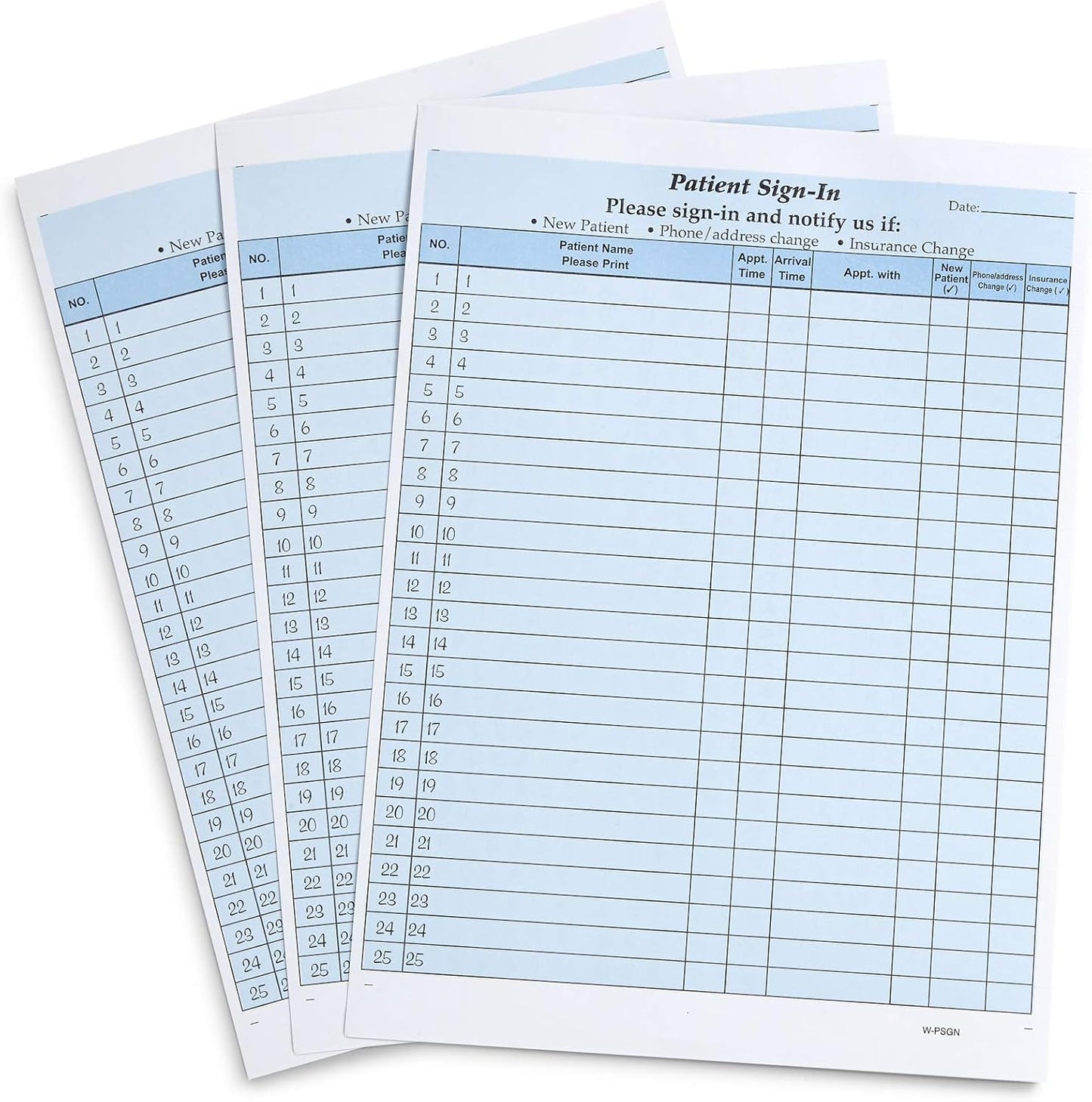 Patient Sign in Sheets for Medical Offices, HIPAA Compliant