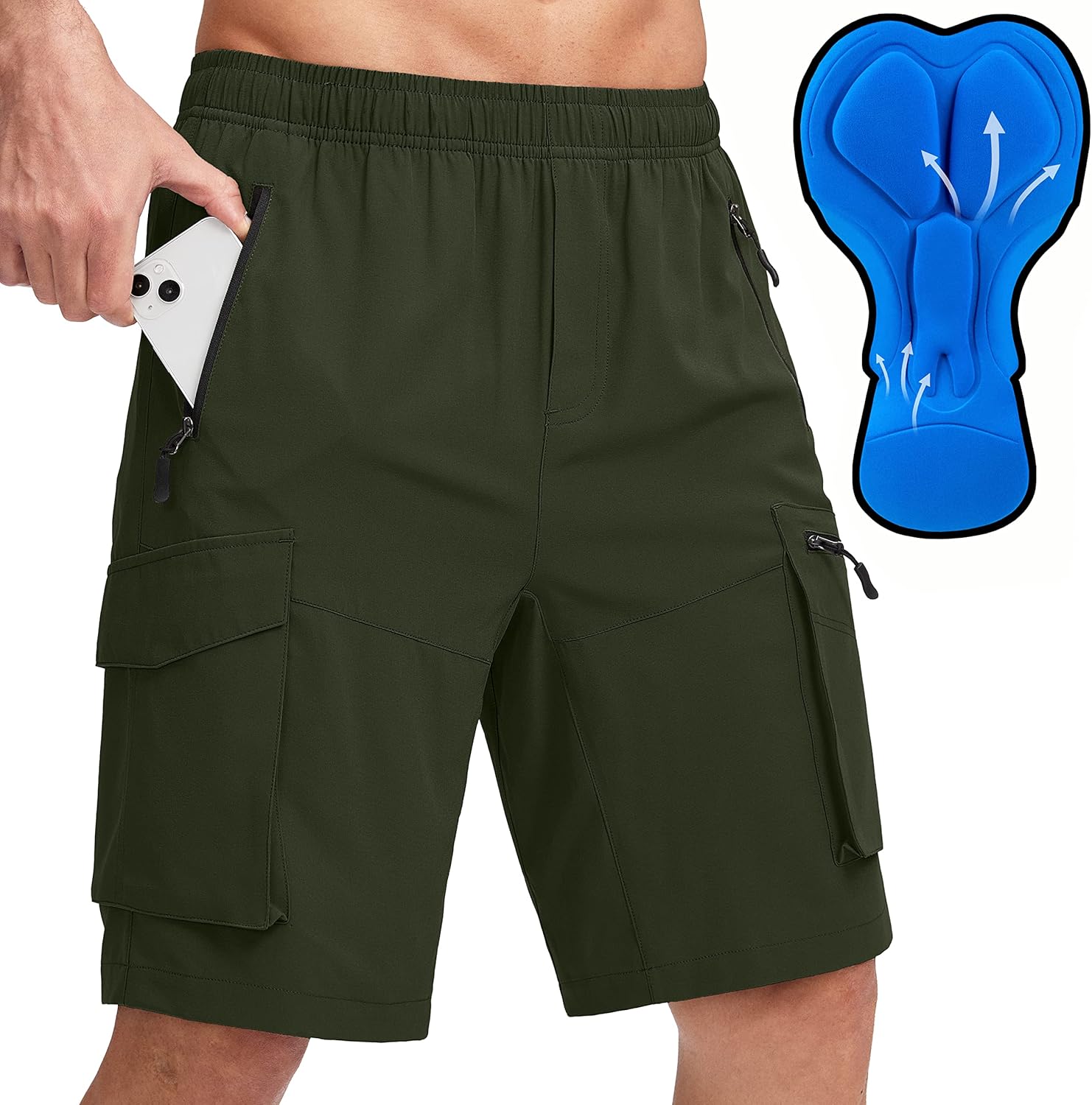 Bikewa Men's Mountain Bike Shorts with 3D Padding for Comfort