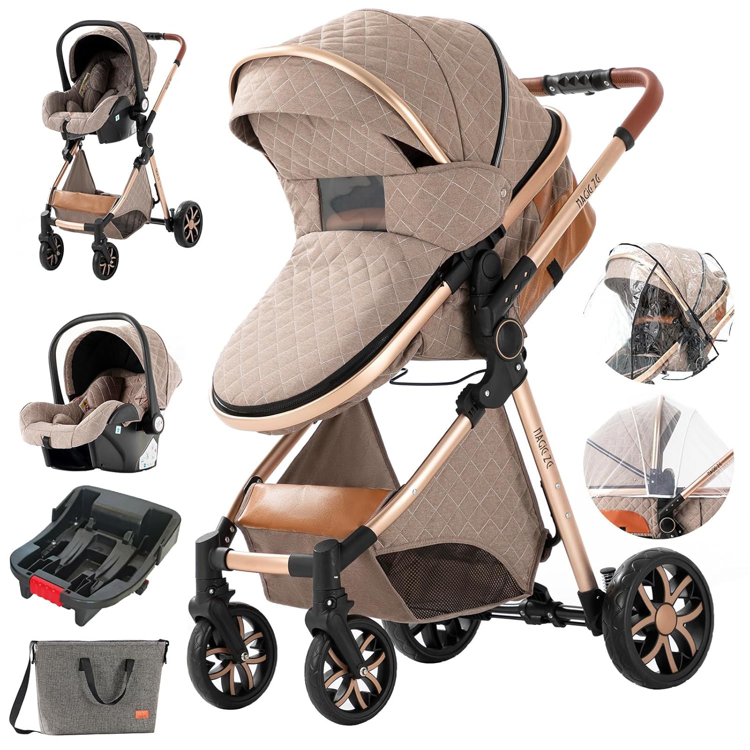 3 in 1 Baby Stroller Travel System Combo Set for Newborns