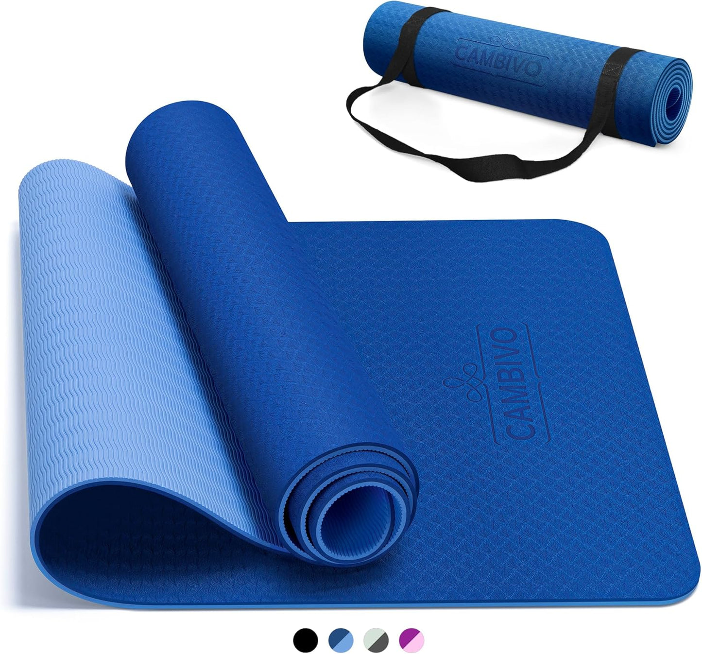CAMBIVO Yoga Mat for All Ages - Extra Thick Non-Slip Design