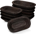 Wooden Dough Bowls 10 Pack 8.5 in Rustic Black - Value Set
