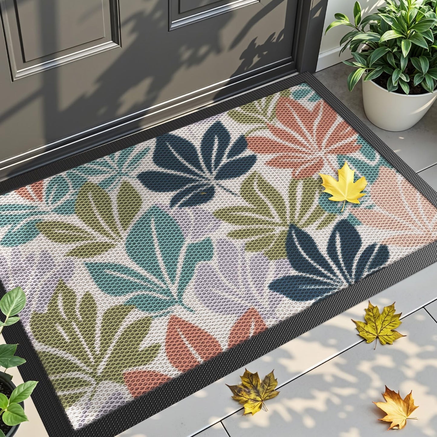DEXI Front Door Mat for Fall Entryway, Heavy Duty Non Slip Rug