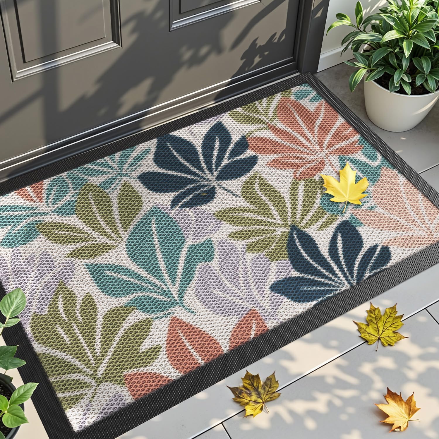 DEXI Front Door Mat for Fall Entryway, Heavy Duty Non Slip Rug