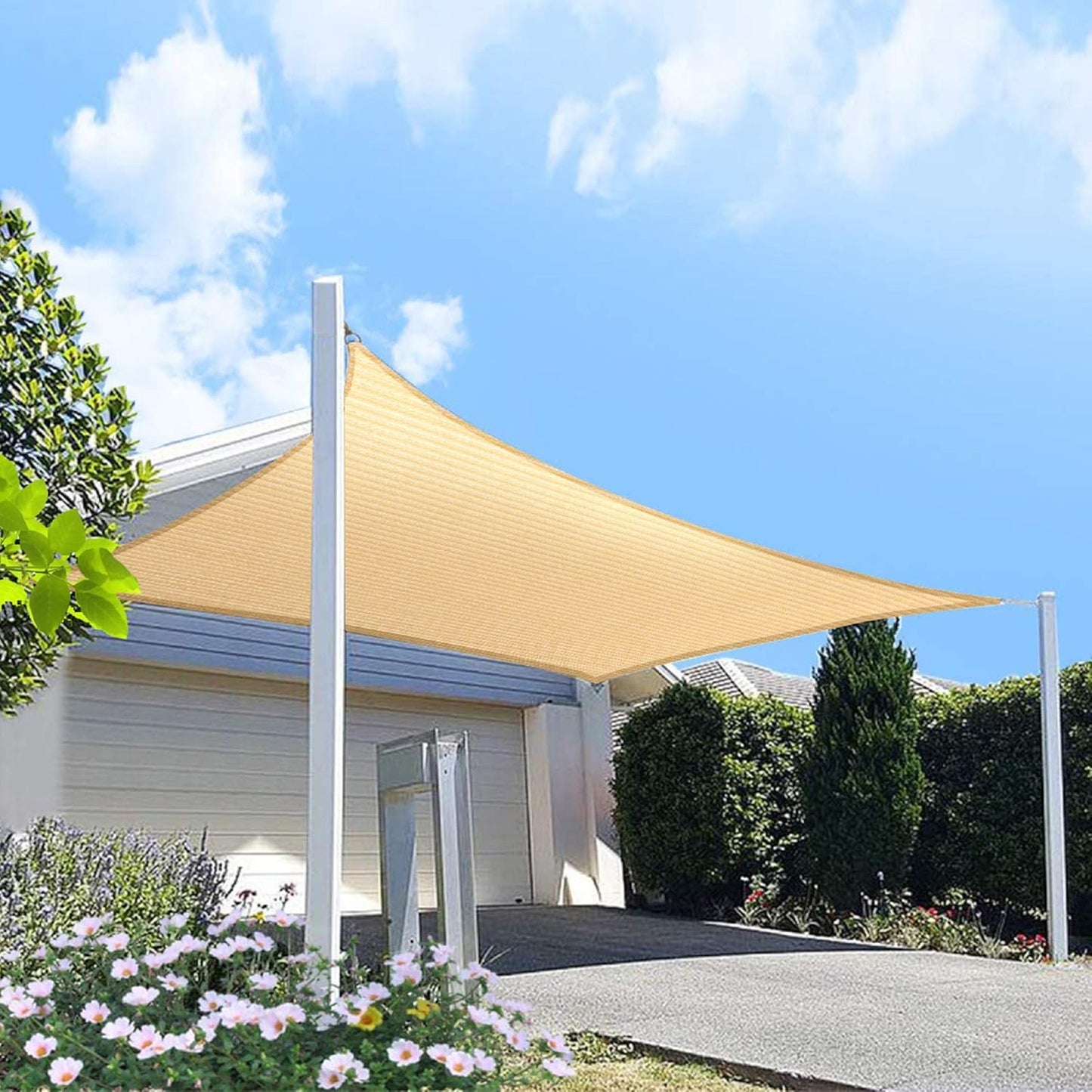 HOMA 16ft x 20ft Beige Rectangle Sun Shade Sail Canopy Review