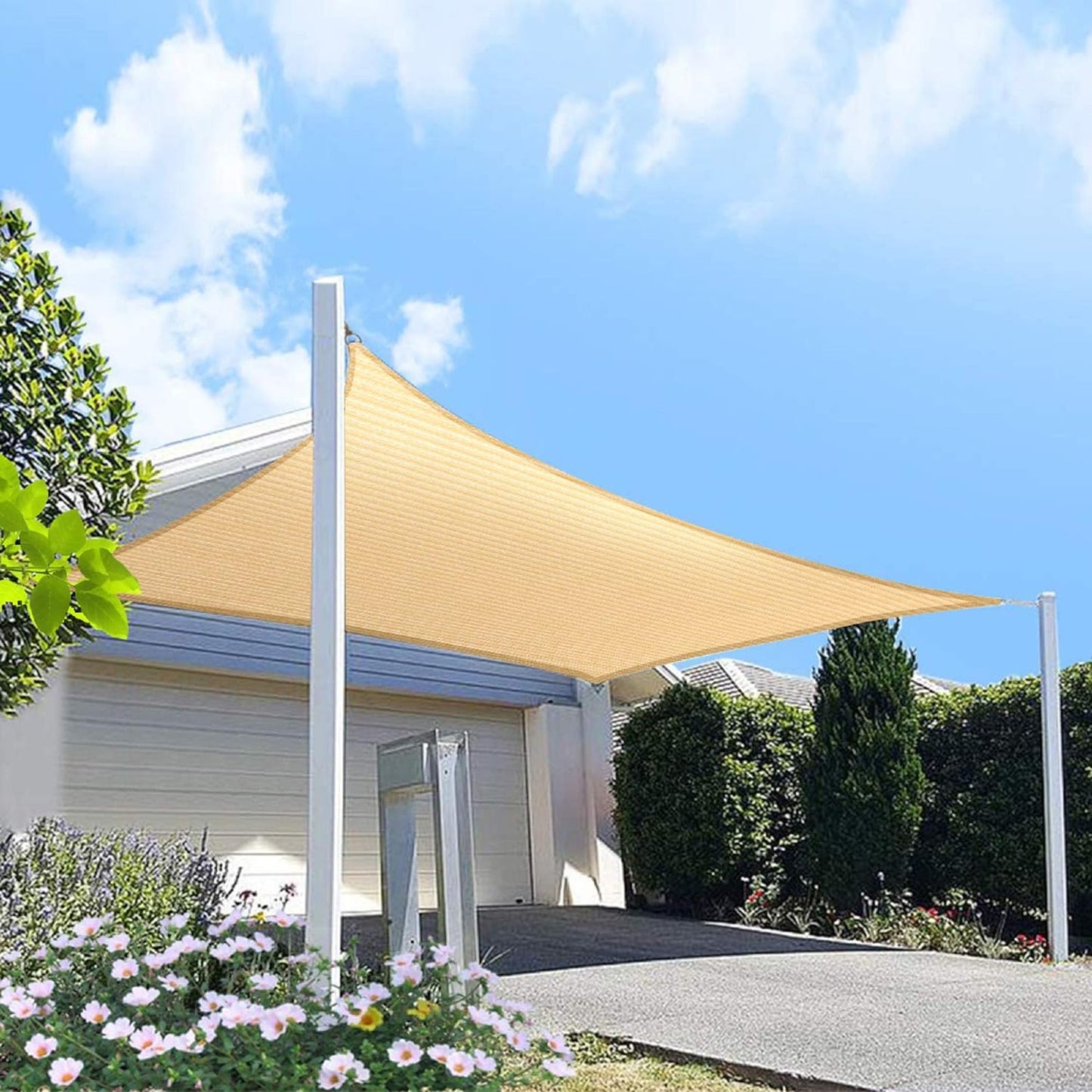 HOMA 19ft x 22ft Beige Rectangle Sun Shade Sail Canopy Review