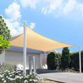 HOMA 14ft x 21ft Beige Rectangle Sun Shade Sail Canopy - Heavy Duty