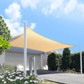 HOMA 14 ft x 22 ft Beige Rectangle Sun Shade Sail Canopy - Heavy Duty